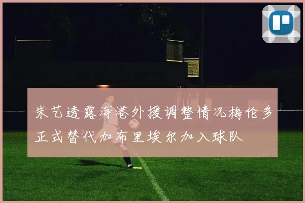 朱艺透露海港外援调整情况梅伦多正式替代加布里埃尔加入球队